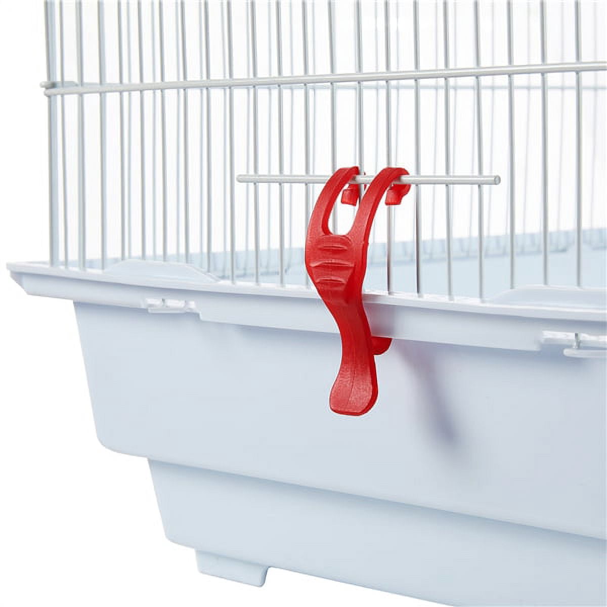 Easyfashion 41" Open Top Metal Bird Cage with Slide-Out Tray, White