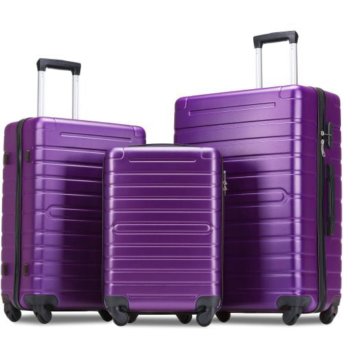 Flieks Luggage Set 3 Piece with TSA Lock Light Weight Hardside Spinner Suitcase 