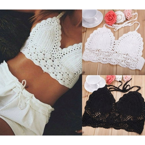 Meihuida Sexy Women Crochet Bralette Bra Boho Beach Bikini Tank Cami Crop Top