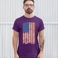 thumbnail image 3 of Tee Hunt Distressed Grunge American Flag T-Shirt Vintage 4th of July USA Men's Tee, Purple, 4X-Large, 3 of 5