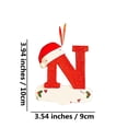 thumbnail image 3 of Lingouzi Christmas 26 Letter Ornaments, Christmas Initial with Red Hat Christmas Tree Ornaments, 26 Letter Hanging Pendant Ornaments for Xmas Tree Decorations, 3 of 3