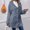 Navy women fall winter coat a1, variant on Bzdzmqm Womens Hooded Long Sleeve Button Down Open Front Coats Fall Winter Casual Basic Solid Warm Jacket for Daily Wear Cozy Outerwear, Gray XL