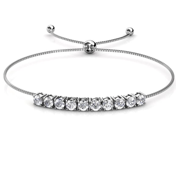Cate & Chloe Cameron 18k White Gold Plated Silver Bracelet with Swarovski Crystals Gift for Women