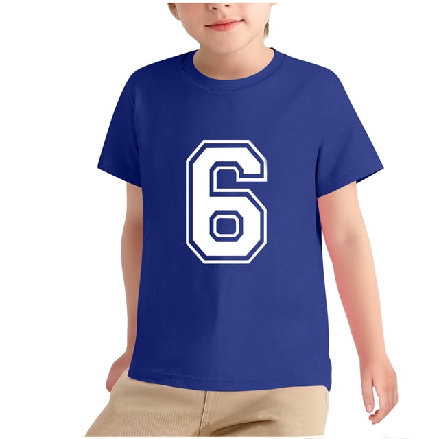 HVOBBTY T-shirt Décontracté à Manches Courtes Respirant pour Tout-Petits, T-shirt Imprimé Numérique Décontracté à Col Rond pour Hommes et Femmes T-shirt Décontracté Bleu Foncé, 140