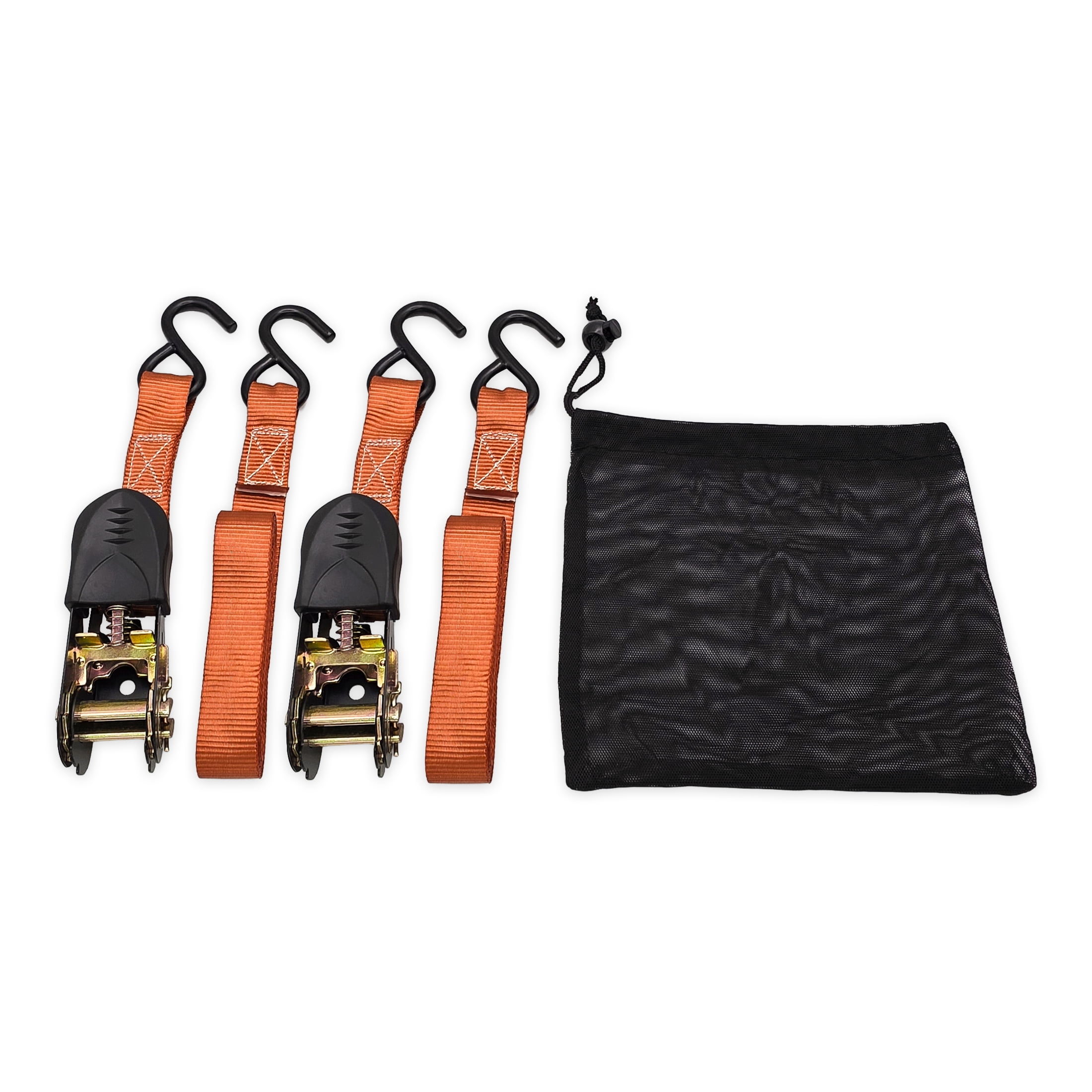 Ozark Trail 10-Ft Ratchet Tie Down Straps, 2-Pack, 400 lb WLL, Brick Orange