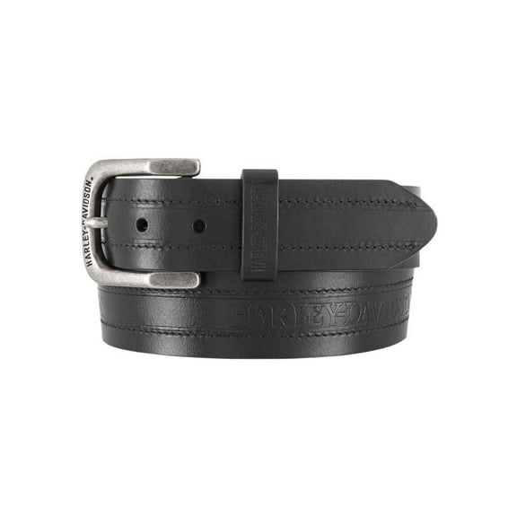 Harley-Davidson Men's Road Trip Genuine Leather Belt, Antique Nickel Buckle (38), Harley Davidson