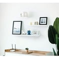 thumbnail image 2 of 24 Inch White Floating Shelves Wall Mounted, Solid Oak Wood Shelf for Decor and Storage, Picture Ledge for Bedroom Bathroom Living Room Kitchen, 24 * 4 * 1.5, 1 Pack, 2 of 7
