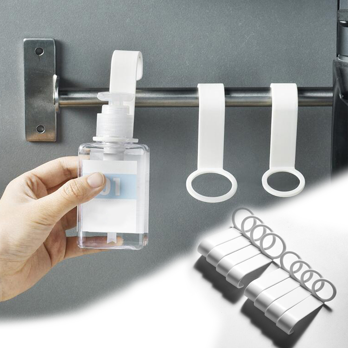 leaveforme 8Pcs Shower Gel Bottle Rack Hook Bracket Bathroom,SShape