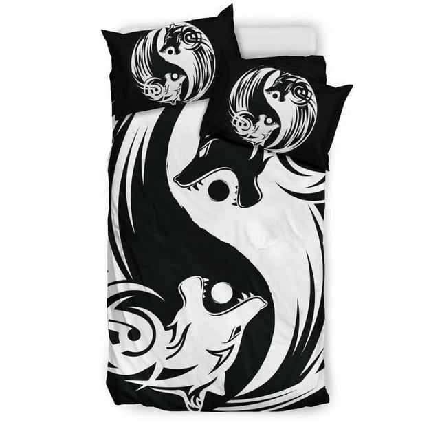 Viking Bedding Set Ying Yang Wolf RLT12