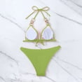 thumbnail image 5 of BONIXOOM Tankini Swimsuits For Women Underwire Elastic Solid Bikinis Bikini Summer Swimwears on Clearance Green Size 8, 5 of 7