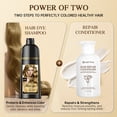 thumbnail image 5 of 3-in-1 Natural Hair Dye Shampoo & Hair Repair Conditioner Bundle - Gray Coverage & Deep Moisture - Vegan, Sulfate-Free, Color-Safe - Argan Oil, Collagen - 2x400ml (DARK BLONDE), 5 of 7