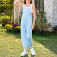 thumbnail image 5 of Girls Sleeveless Jumpsuit Toddler Girl Summer Clothes with Pockets Adjustable Wide Leg Jumpsuit Girls Clothing Size 7-8 Years Girls Fashion, 5 of 9