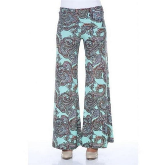 White Mark Printed Palazzo Pants, 91 -Mint Paisley - Small