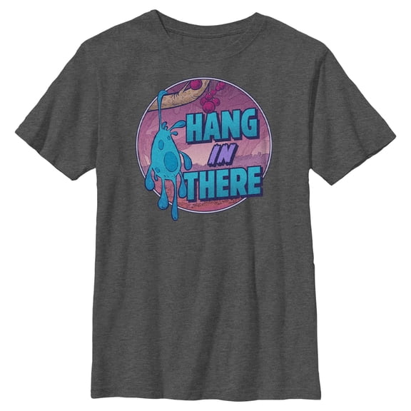 Boy's Strange World Splat Hang in There  Graphic Tee Charcoal Heather Small
