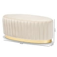 thumbnail image 7 of Baxton Studio Kirana Glam and Luxe Beige Velvet Fabric Upholstered and Gold PU Leather Ottoman, 7 of 7