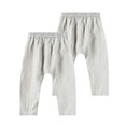 thumbnail image 2 of Afuyipoi 2 Pack Boys Cotton Pants Size 0-8 Solid Color Elastic Waist Casual Exercise Pants for Kids Daily Play Outdoor School Gray Size 1T, 2 of 6