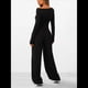 thumbnail image 5 of Conjuntos de Dos Piezas para Mujer: Camiseta Asimétrica de Larga, Pantalones Anchos y Chándal Informal. Negro XL, 5 of 8