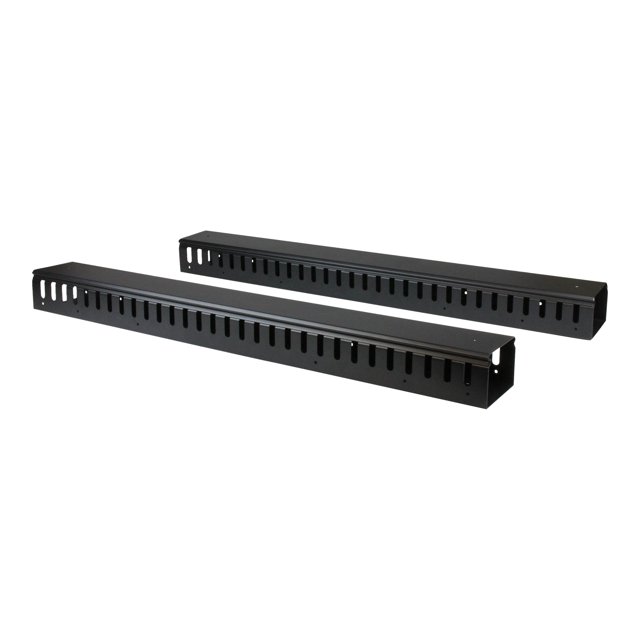 StarTech.com Vertical Cable Organizer with Finger Ducts - Vertical Cable Management Panel - Rack-Mount Cable Raceway - 0U - 6 ft. (CMVER40UF) - Cable organizer - 6 ft - black - 40U - for P/N: RK2537BKM, RK4242BK24, RK4242BK30