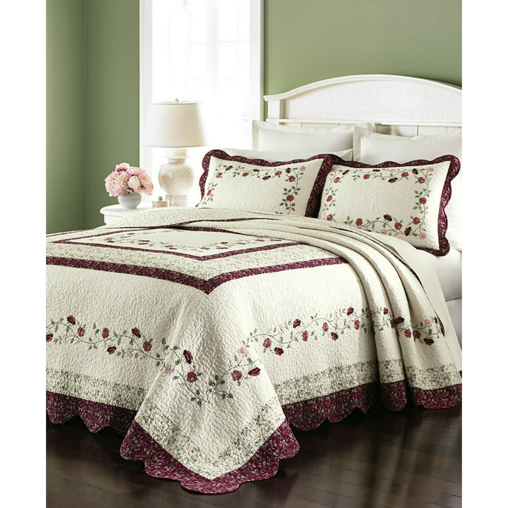 Martha Stewart Collection Cotton Prairie House Morning Sky Bedspread