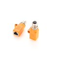 thumbnail image 2 of HELIAHO M12 to RJ45 Bulkhead Adapter Waterproof M12 A Code 8 Pin Female to RJ45 Jack Straight Orange CJ911-84654, 2 of 9