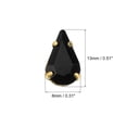 thumbnail image 2 of Unique Bargains 20Pack Teardrop Sew on Rhinestone - 13x8mm Glass Teardrop Crystal Rhinestones in Gold Prong Setting (Black), 2 of 7