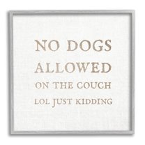Stupell Industries No Dogs Allowed Pet Humor Graphic Art Gray Framed Art Print Wall Art, Design by Daphne Polselli