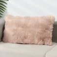 thumbnail image 2 of Unique Bargains Faux Fur Cozy Decorative Throw Pillow Covers Soft Plush Pillowcase 1 Pc Light Pink 12" x 20", 2 of 6