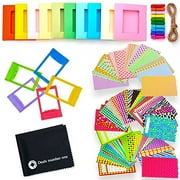 5 in 1 Colorful Bundle Kit Accessories for Fujifilm Instax Mini 9/8 Camera - Assorted Accessory Pack of Sticker Frames, Plastic Desk Frame, Hanging Clips with String (Basic)