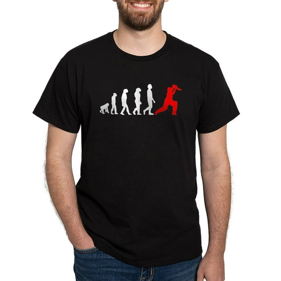 CafePress - Cricket Evolution (Red) T Shirt - Men's Classic Graphic Cotton T-Shirt