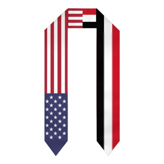 Yemen & USA United States Flag Shawl Sash Stole Graduation Shawls Wraps Scraf For International Study