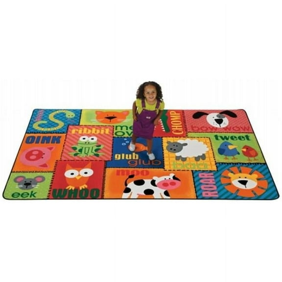 Carpets For Kids 2900 Animal Sounds Toddler 6 ft. x 9 ft. Rectangle Rug