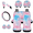 Blue and Pink Floral Pattern, variant on Binienty Easy Install Car Accessories Full Set, with Car Headrest Pillow Protectors Handbrake Protector Car Cup Coasters, 11 pcs, Fit for Trucks