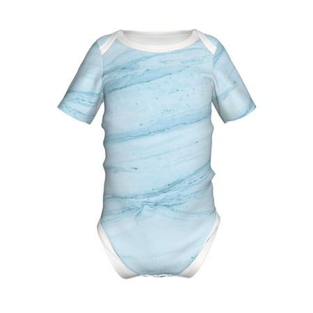 

Adobk Blue Marble Print Baby Climbing Clothes Jumpsuit Rompers Classic Rompers Child Short sleeve Bodysuits-6 Months