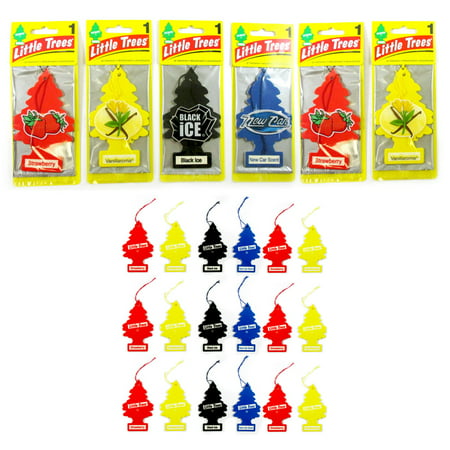 24 Pack Little Trees Air Freshener Home Car Scent Hanging Office Assorted (Best Smelling Little Tree Air Freshener)