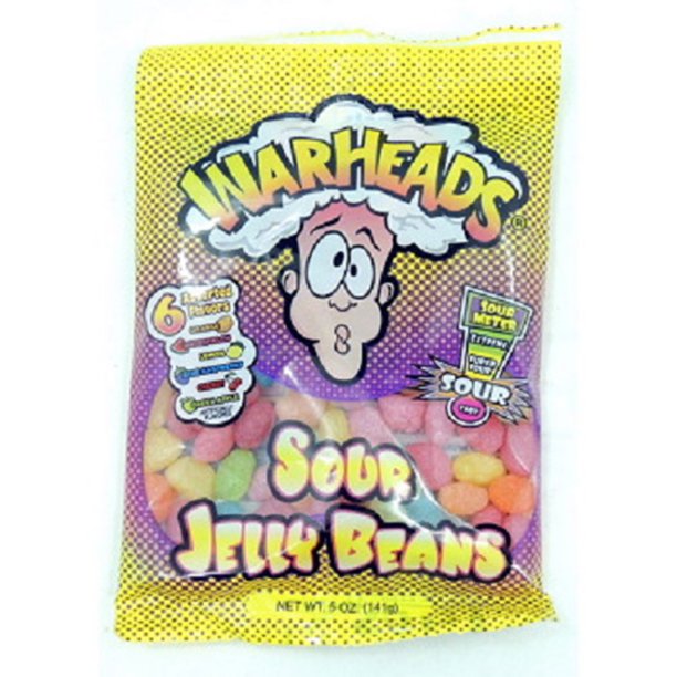 WarHeads Sour Jelly Beans 5 oz (12 Bags)