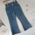 thumbnail image 2 of Qingpeng Girls Simple Jeans, 2-10T Elastic Band High Stretch Flared Denim Pants, 2 of 7