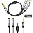 thumbnail image 2 of FOR TS 6.35 Male Double TS 6.35 Female Adapter Cable Line 2 Two mono 6.35mm Female to Male Audio Line Wire TS Mono 6.35 M F Cable, 2 of 2