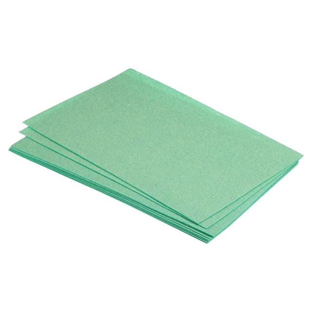 Unique Bargains Soft Felt Sheets Glitter Light Green 11.8 x 7.8 Inch 6 Pcs