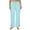 Light Blue, variant on Inleife Ladies' Casual Pants Wide Leg Drawstring Color Blocked Pocket Pants Long Pants for Women