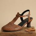 thumbnail image 2 of SACFOF Vintage Kitten Heels T Strap Mary Jane Oxford Heels Retro Dress Shoes, 2 of 6