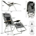 thumbnail image 2 of Costway Padded Zero Gravity Lounge Chair Oversize Folding Adjustable Grey, 2 of 4