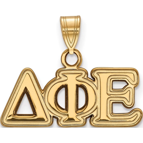 Ss/Gold Plated Sterling Silver With Gp Logoart Delta Phi Epsilon Small Pendant (15 X 22) Made In United States gp002dph
