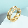 thumbnail image 2 of New Fashion Minimalist Geometric Rings for Men Women Party Jewelry Cuban Chain Cocktail Ring 14K Yellow Gold  Anillos Mujer, 2 of 8