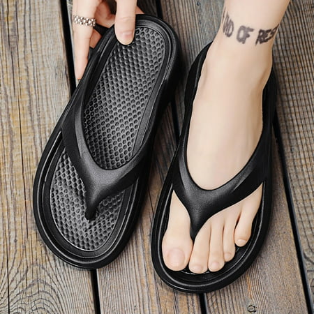 

Summer wear flip-flops plus size thick-soled casual sandals and slippers flip-flops seaside beach shoes with anti-slip feeling of stepping on excrement