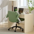 thumbnail image 4 of Cross Leg Style Office Chair with Flip-Up Armrests, 300LBS Capacity Wide Seat Ergonomic Swivel Chair,  Adjustable Height Rolling Desk Chair for Home Office, Green, 4 of 15