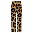 thumbnail image 5 of Leopard Print Texture Background Winter Female Pants Flannel High Waist Women Pants Lady Warm Straight Leg Plush Trousers, 5 of 7