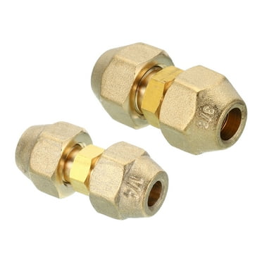 Uxcell 2pcs Pipe Extension Joint Connector Set for Copper Pipe Dia 1/4" and 3/8"