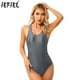 thumbnail image 2 of Traje de baño de Color liso para mujer, traje de baño sin mangas con cuello en U, leotardo con espalda de corredor, mono ajustado, traje de baño para gimnasio, Fitness, traje de baño de una pieza, 2 of 5