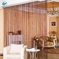 thumbnail image 4 of Deago Door String Curtain Flat Silver Ribbon Thread Fringe Window Panel Room Divider Strip Tassel for Wedding Cafe Home Décor (39"x78"), 4 of 10