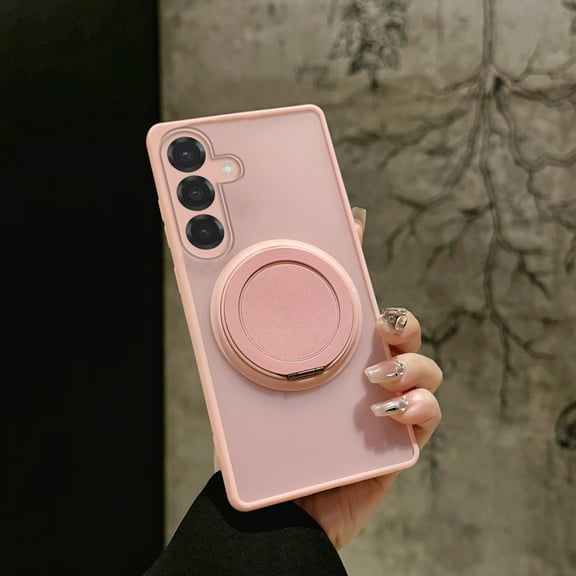 Multi-in-1 [Magnetic  Kickstand  Ring Holder] for Samsung Galaxy S23 Plus Case, Compatible with MagSafe, 360° Rotatable Stand with Military Shockproof Silicone Frame Protection Magnetic Cover,Pink